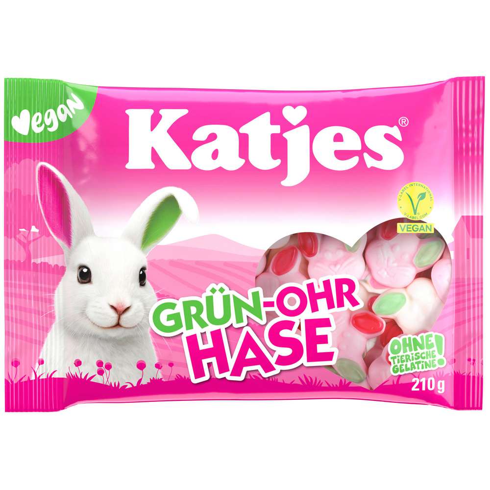 Produktabbildung Katjes Fruchtgummi Grün-Ohr-Hase, Vegan