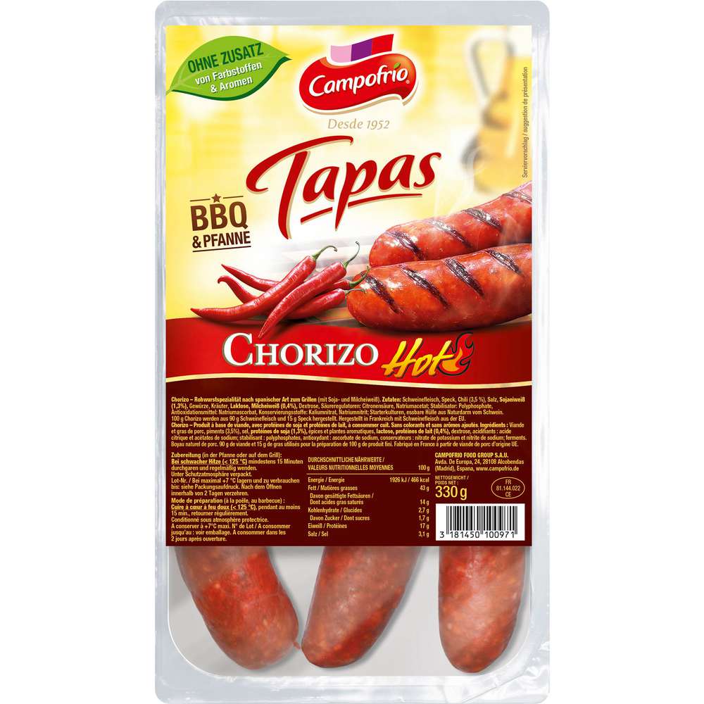 Produktabbildung Campofrio Chorizo Griller, Hot
