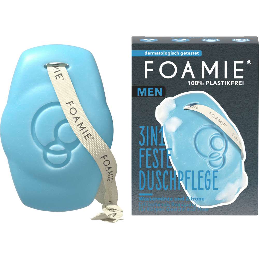 Produktabbildung Foamie 3in1 Feste Duschpflege, Wasserminze & Zitrone