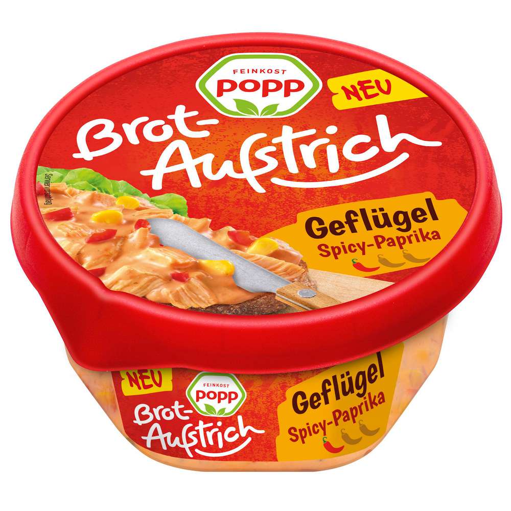 Produktabbildung Feinkost Popp Brotaufstrich Geflügel, Spicy-Paprika
