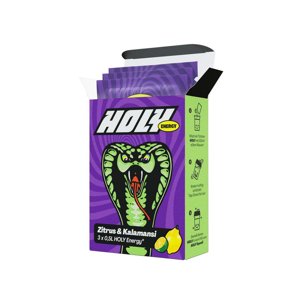 Produktabbildung HOLY Energy Pulver 3er Box Zitrus & Kalamans