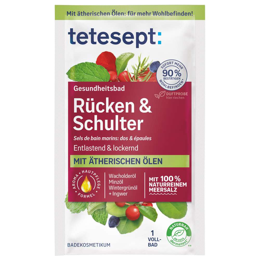 Produktabbildung tetesept Gesundheitsbad, Meeressalz, Rücken & Schulter