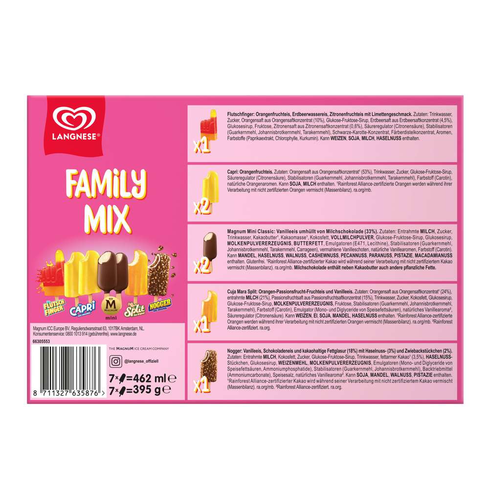 Produktabbildung Langnese Stiel-Eis Mischung, Family Mix