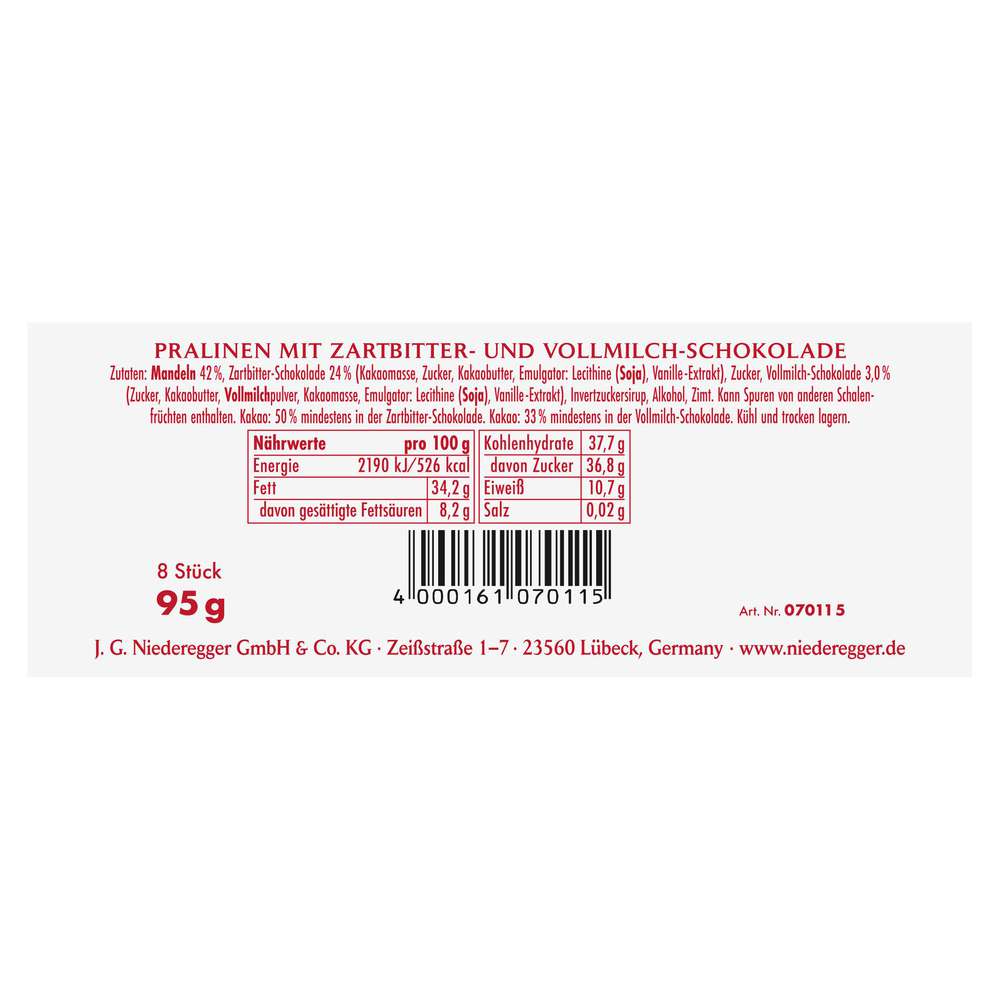 Produktabbildung Niederegger Pralinen Weihnachtliche-Mischung