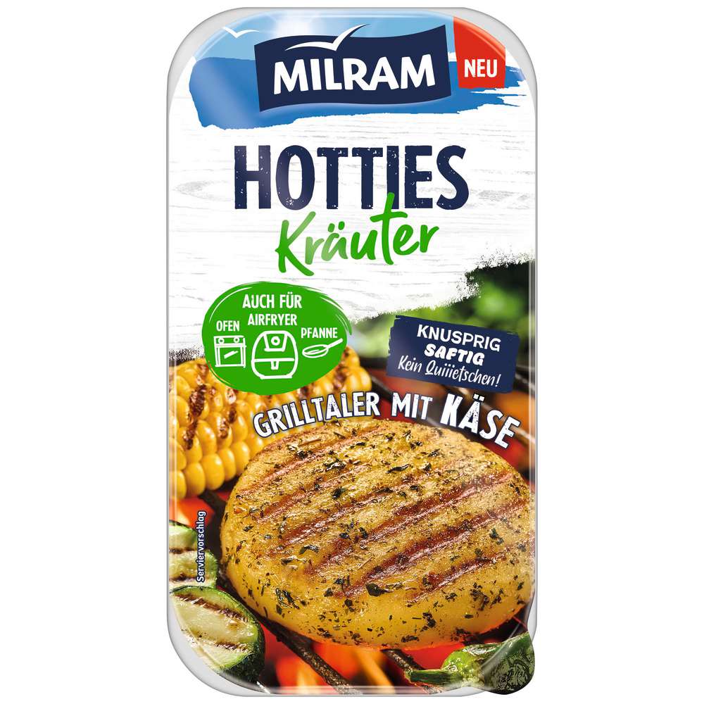 Produktabbildung Milram Grilltaler mit Käse, Hotties Kräuter