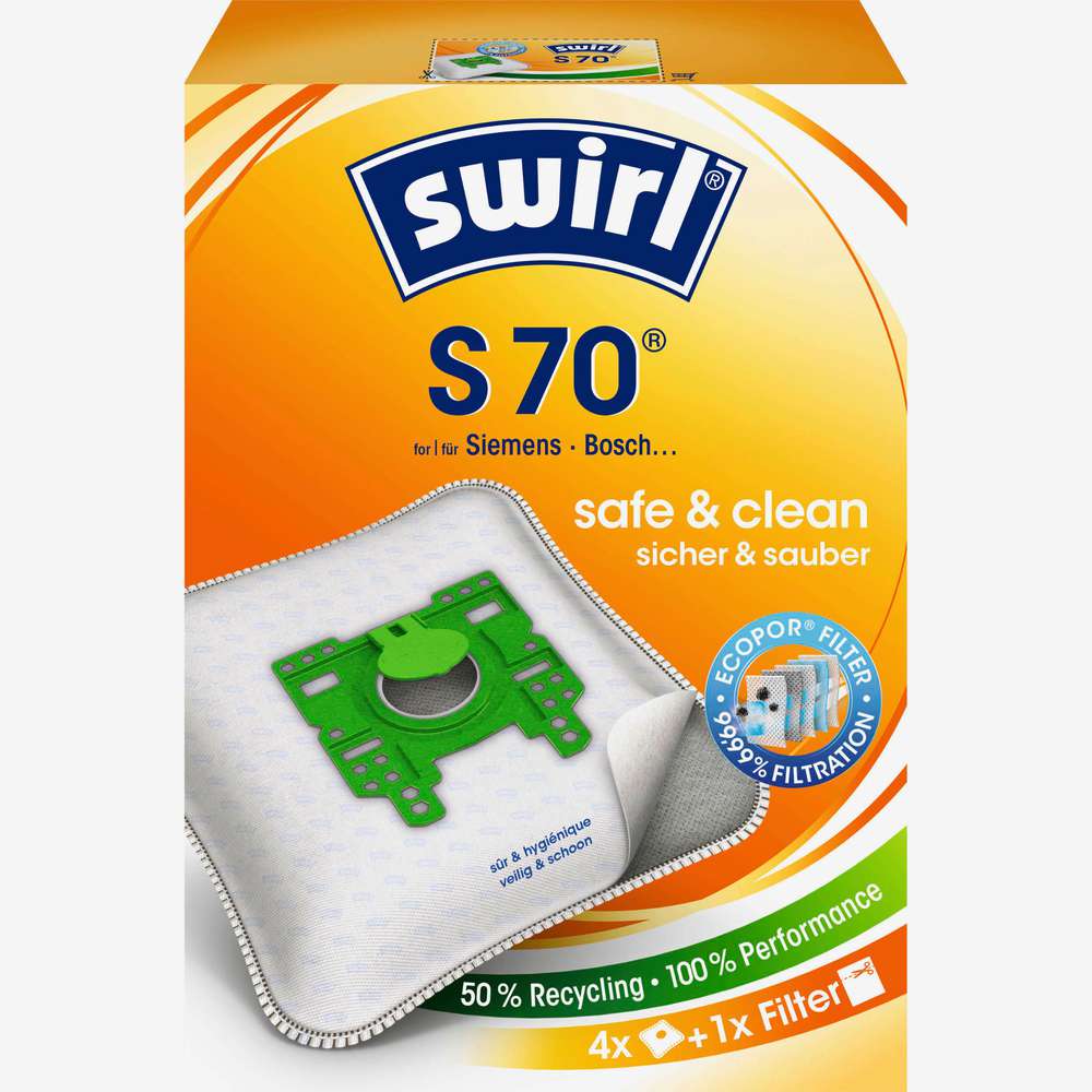 Produktabbildung Swirl Staubsauger-Beutel, S 70 Pure Air