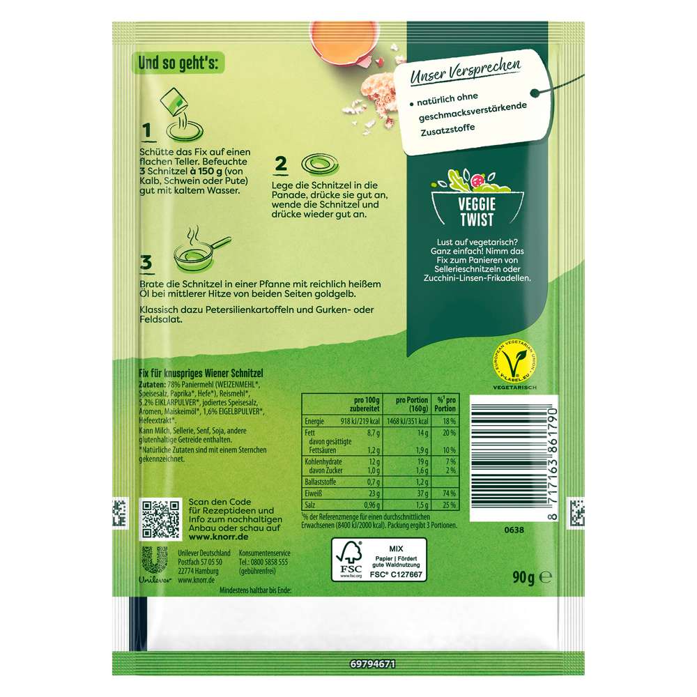 Produktabbildung Knorr Fix-Würzmischung, Wiener Schnitzel