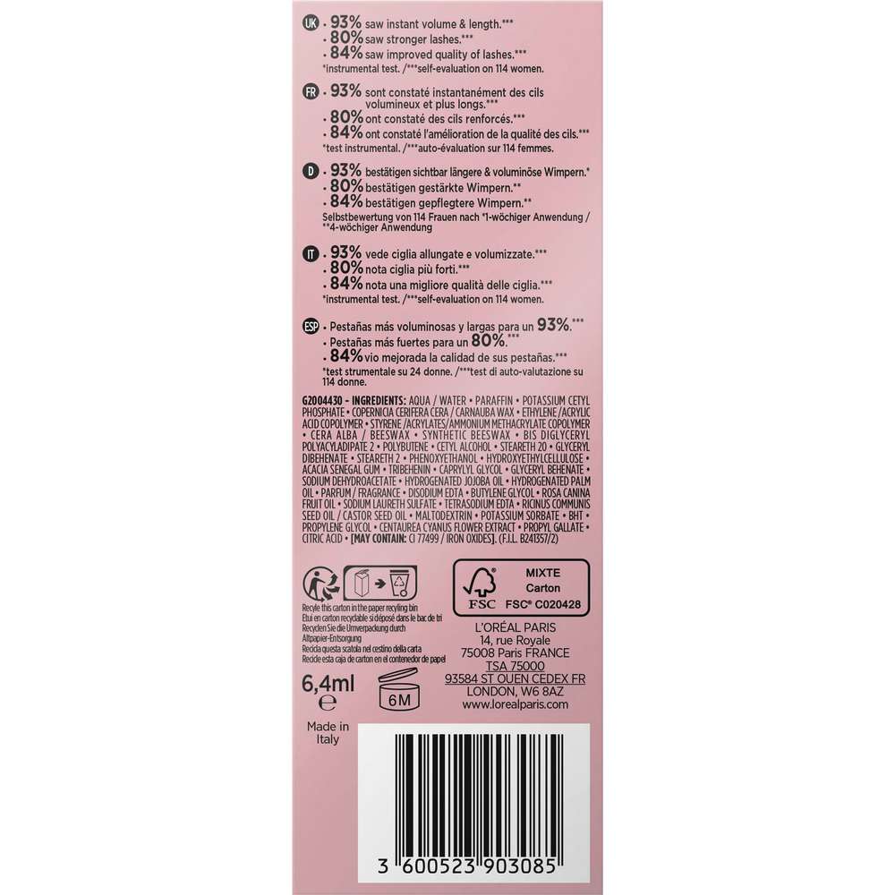 Produktabbildung L'Oreal Paris Wimperntusche Lash Paradise Mascara, Black