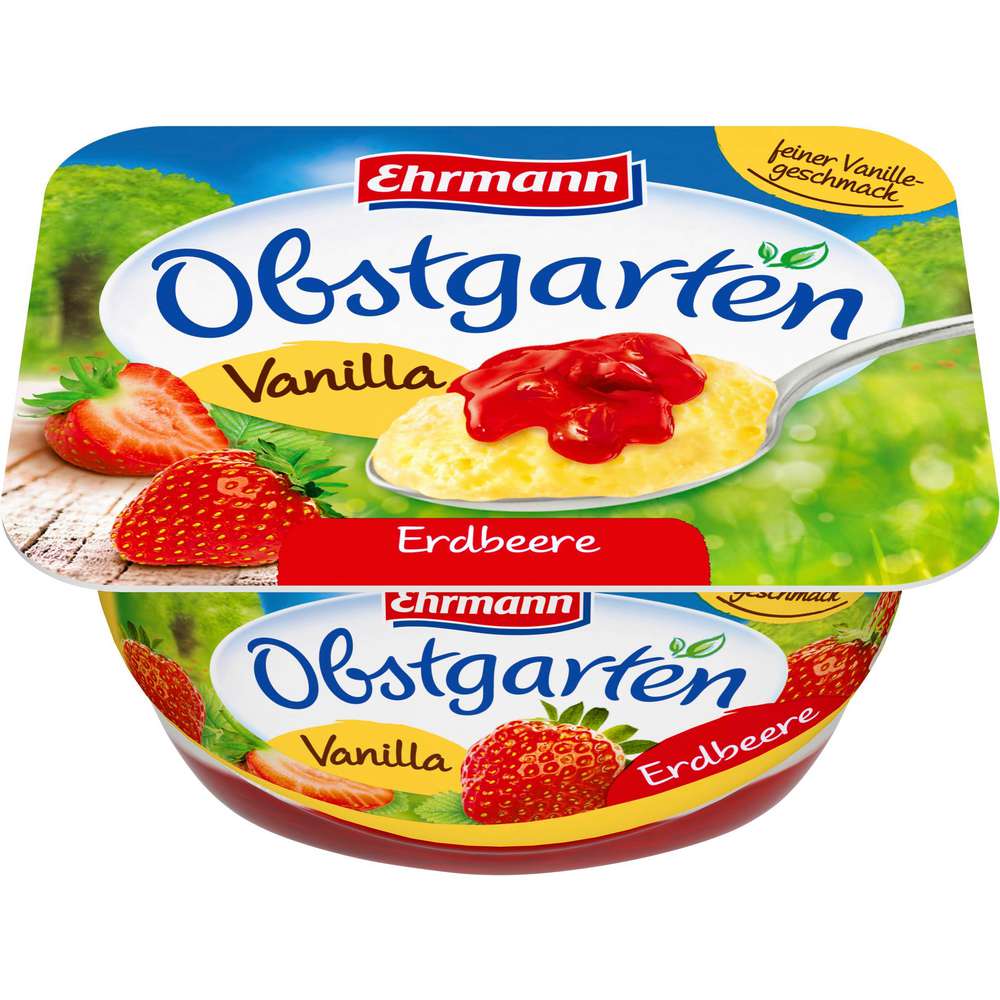 Produktabbildung Ehrmann Obstgarten Fruchtquark Vanilla, Erdbeere