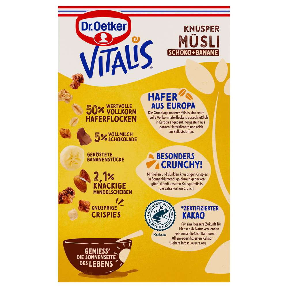 Produktabbildung Dr. Oetker Vitalis Knusper Müsli Schoko + Banane