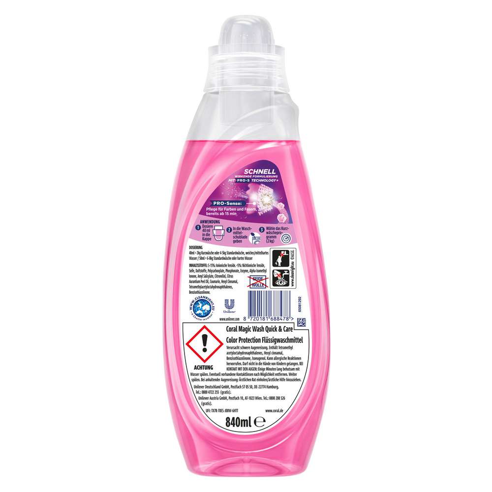 Produktabbildung Coral Color-Waschmittel flüssig Magic Wash, Quick & Care