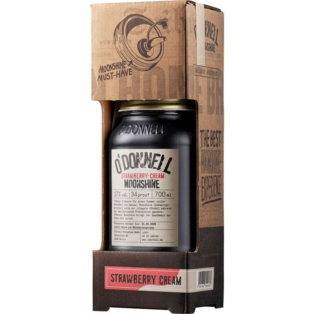 Produktabbildung O'Donnell Moonshine Cremelikör-Erdbeere Likör 17%