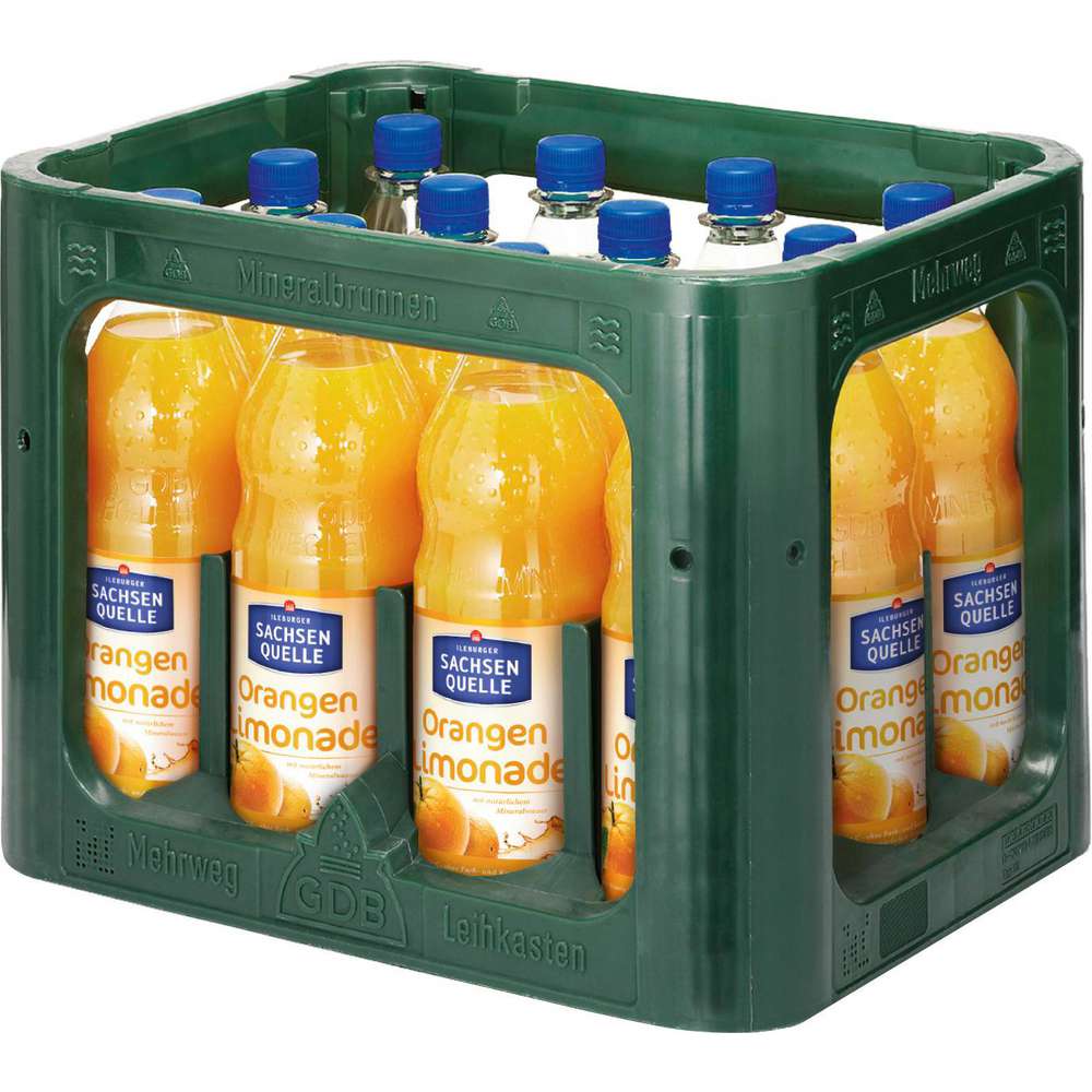 Produktabbildung Ileburger Sachsen Quelle Orangen-Limonade (12x 1,000 Liter)