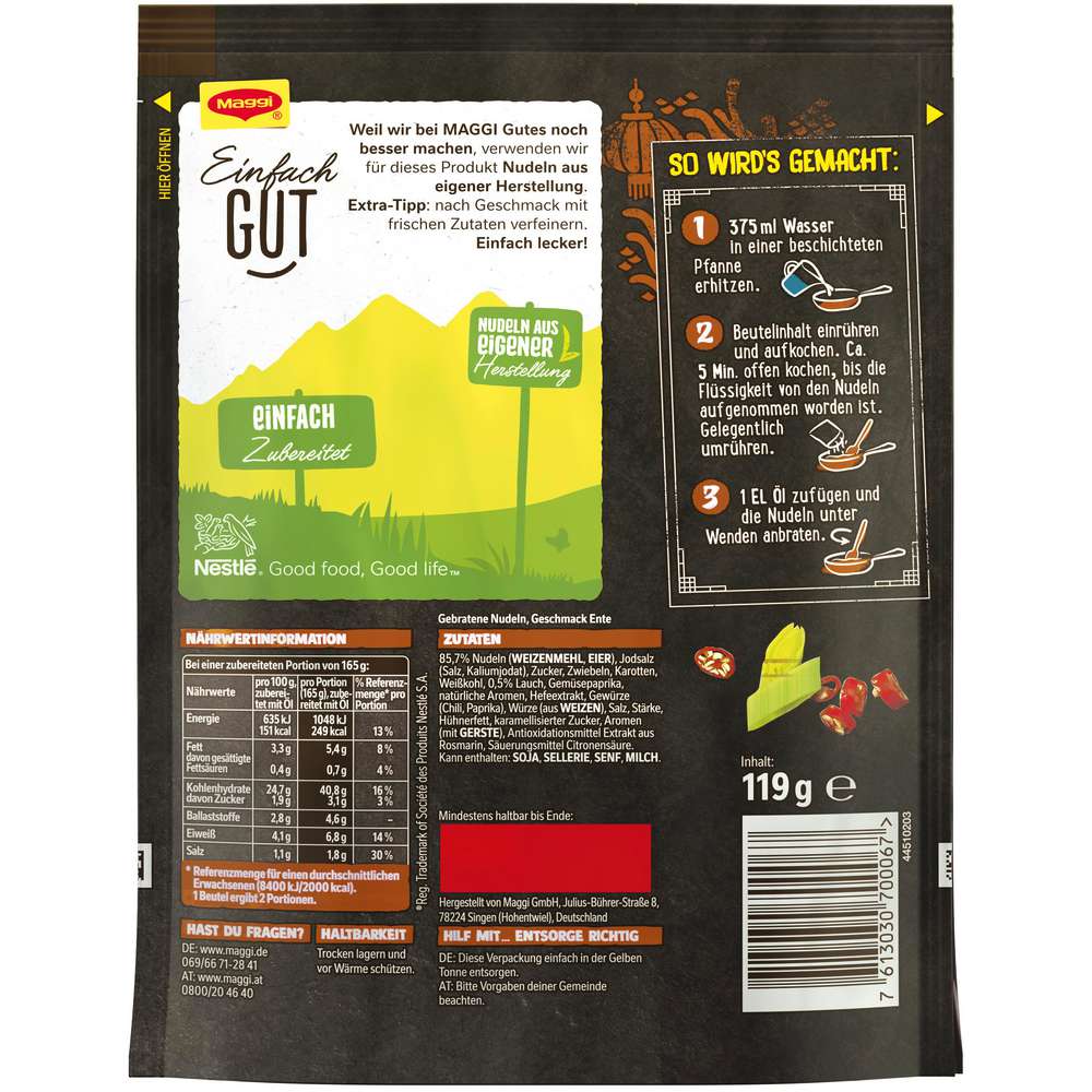 Produktabbildung Maggi Magic Asia Gebratene Nudeln mit Ente