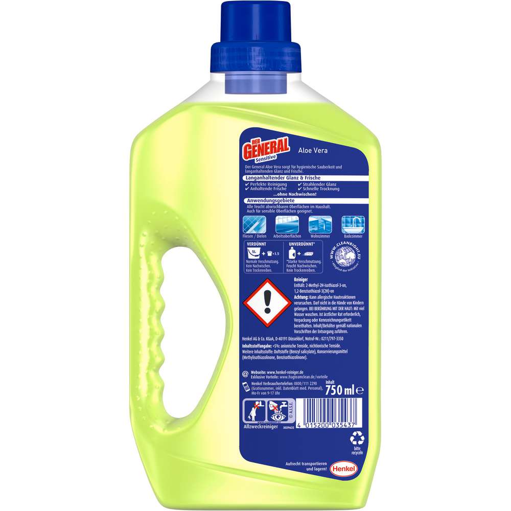 Produktabbildung Der General Allzweckreiniger,  Sensitive Aloe Vera