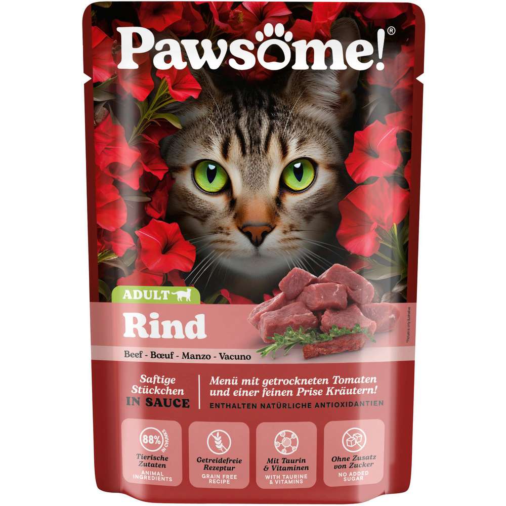 Produktabbildung Pawsome Katzen-Nassfutter Adult, Rind