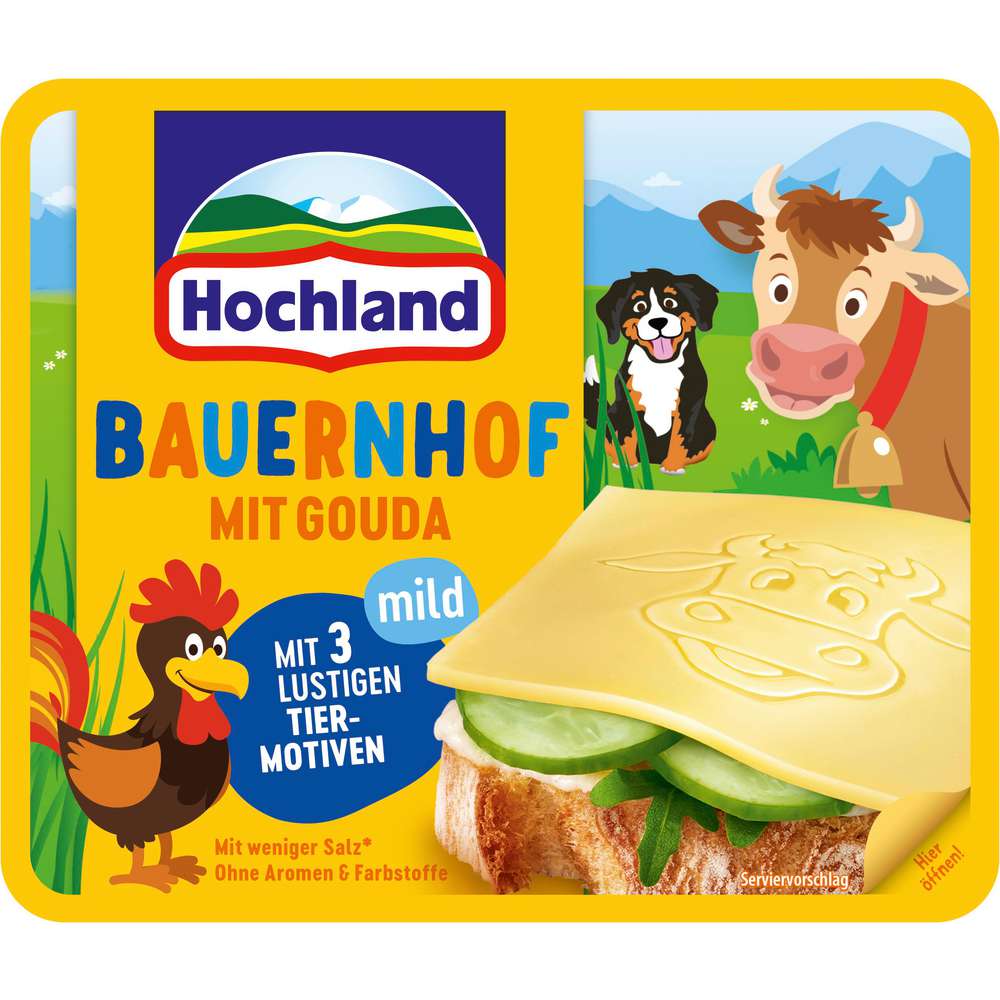 Produktabbildung Hochland Schmelzkäse Sandwich Scheiben, Bauernhof