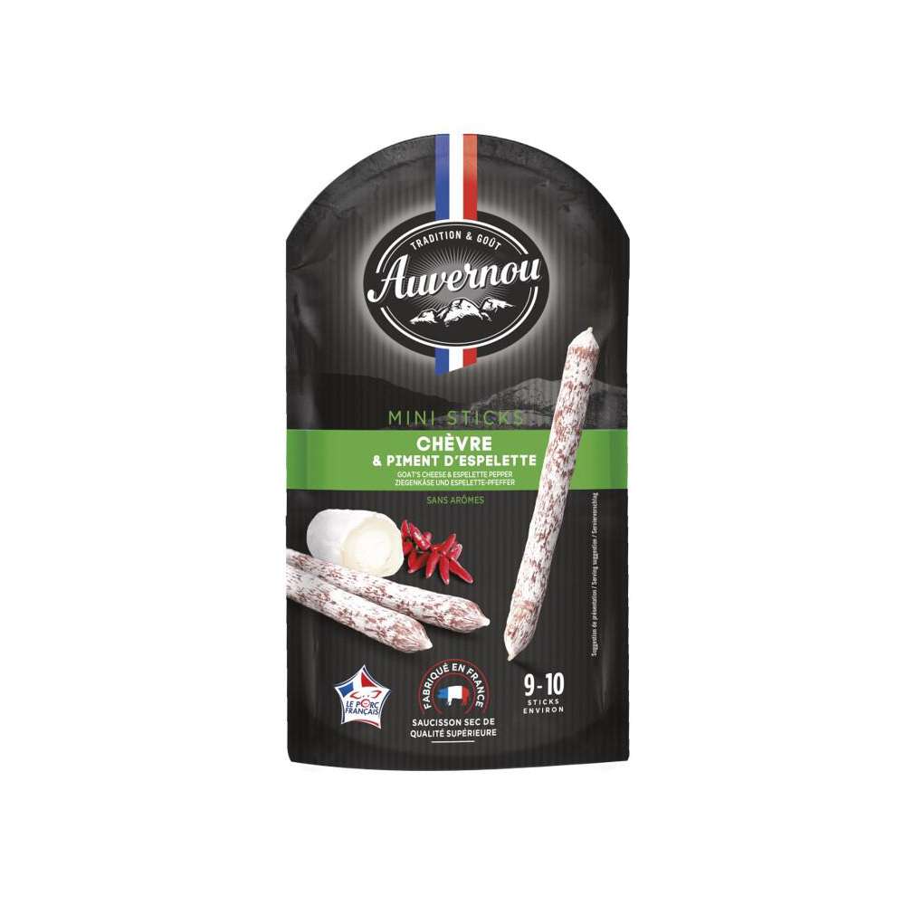 Produktabbildung Auvernou Trockenwurst Mini Sticks Ziegenkäse