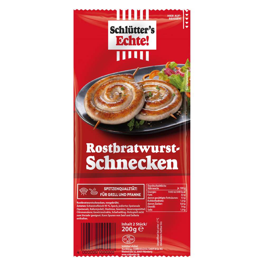 Produktabbildung Schlütter's Echte! Bratwurstschnecken 200g