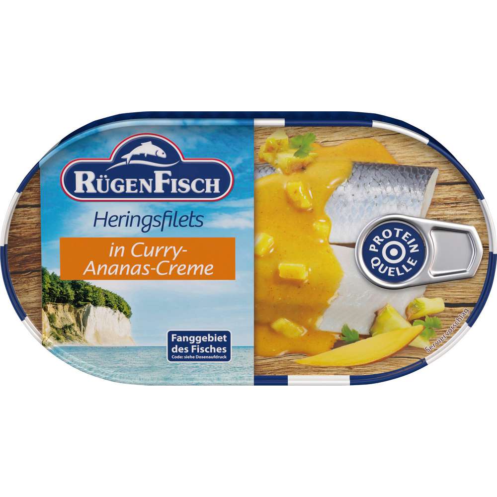 Produktabbildung Rügenfisch Heringsfilets in Curry-Ananas-Creme