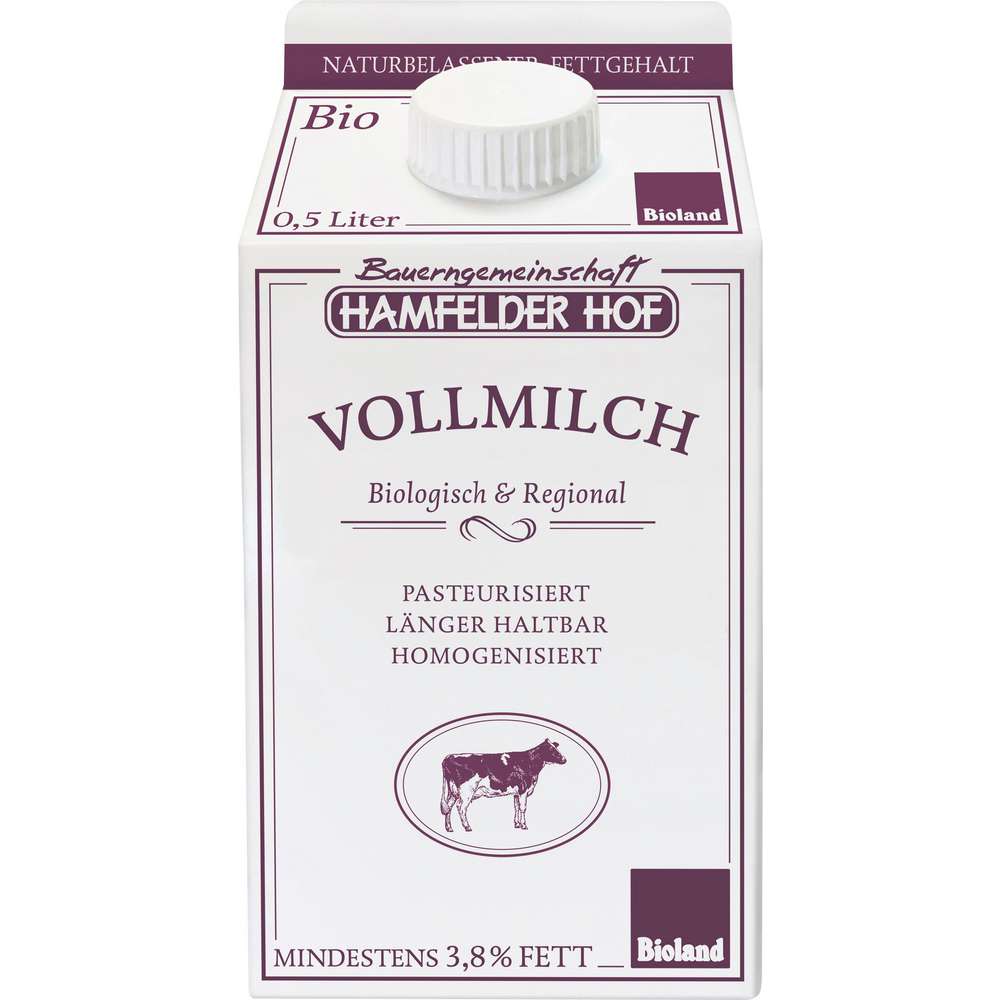 Produktabbildung Hamfelder Hof Bio Vollmilch 3,8% Fett