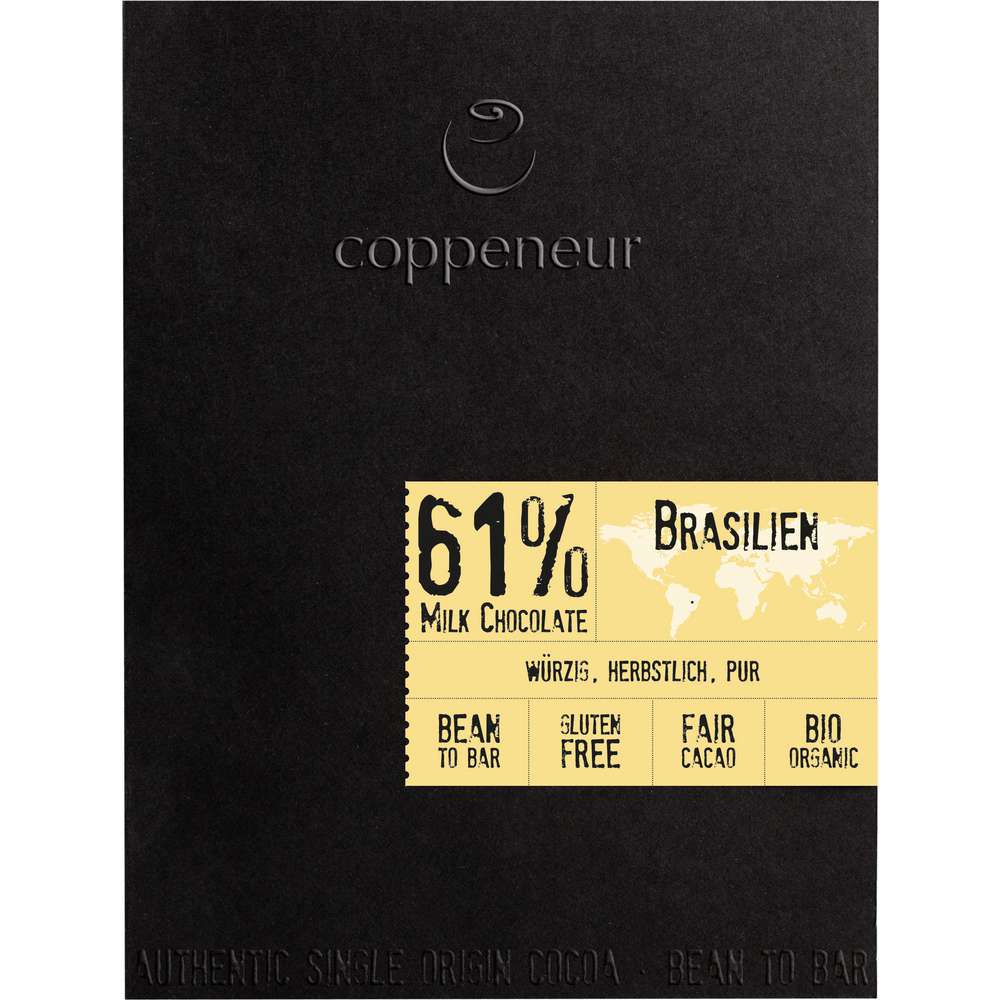 Produktabbildung coppeneur Bio Tafelschokolade Brasilien, 61% Cacao