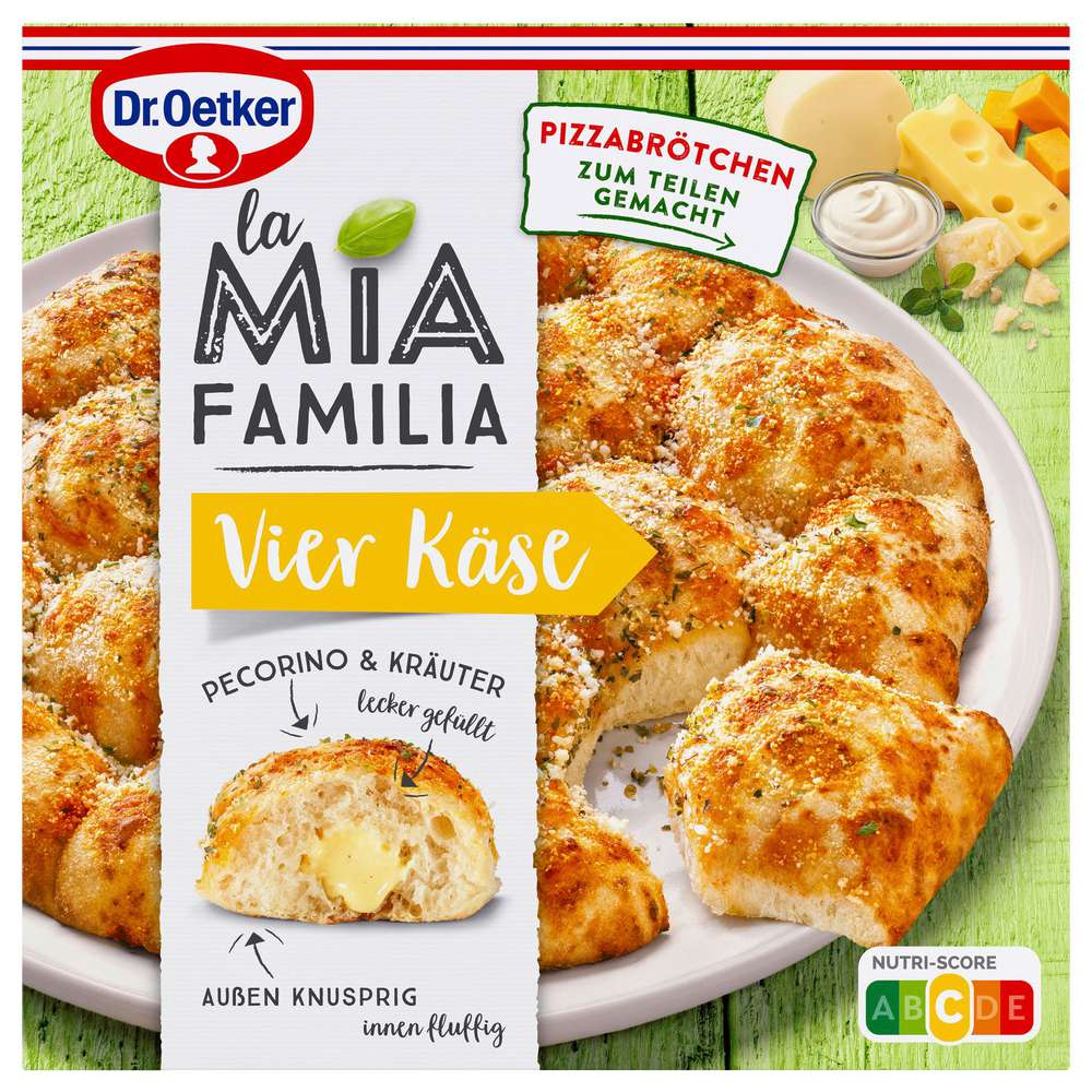 Produktabbildung Dr. Oetker Pizza La Mia Familia, Vier Käse, tiefgekühlt
