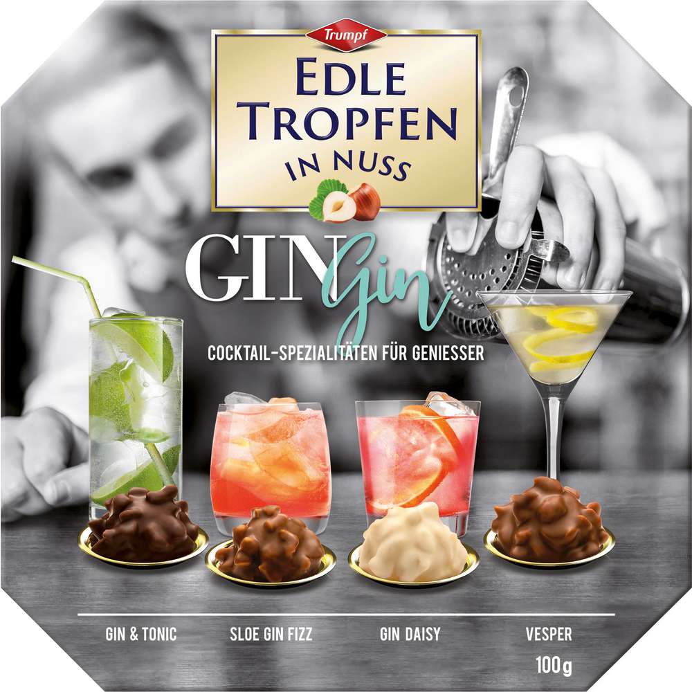 Produktabbildung Trumpf Pralinen Edle Tropfen in Nuss: Gin Edition