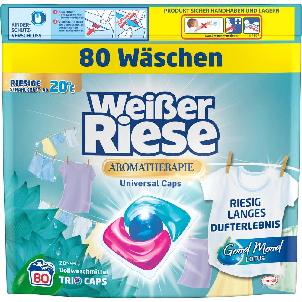 Produktabbildung Weißer Riese Universal-Waschmittel, Trio Caps, Aromatherapie