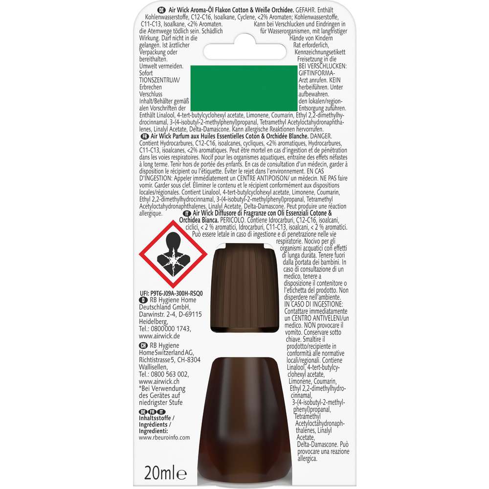 Produktabbildung Air Wick Aroma-Öl Flakon Nachfüller, Cotton & Weiche Orchidee