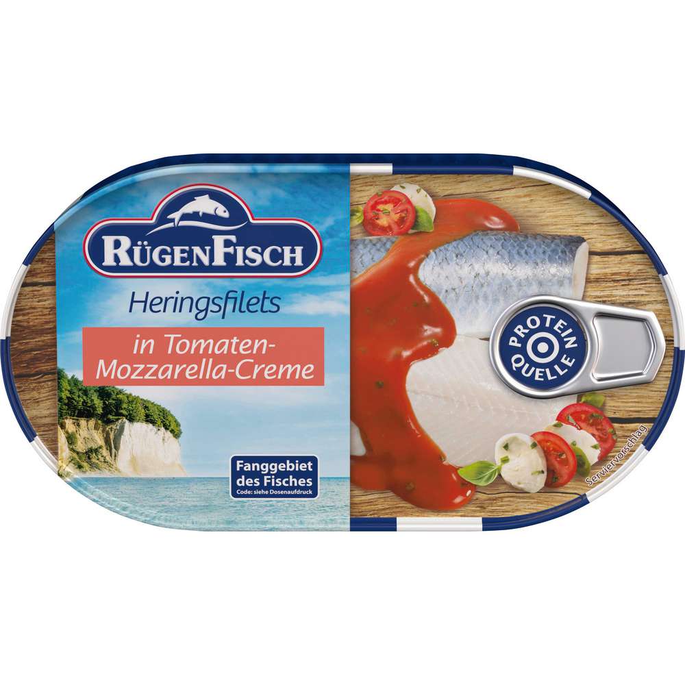 Produktabbildung Rügenfisch Heringsfilet in Tomaten-Mozzarella-Creme