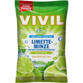 Erfrischungsbonbons, Limette-Minze, ohne Zucker