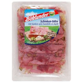 Schinken-Sülze mit Gurken & Zwiebeln