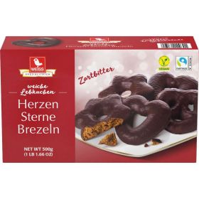 Lebkuchen Herzen/Sterne/Brezeln, Zartbitter