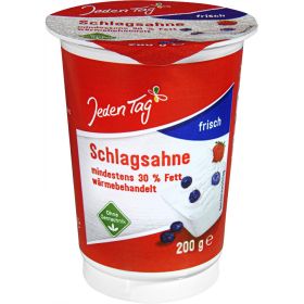 Jeden Tag  Frische Schlagsahne  oder H-Schlagsahne, je 200 g