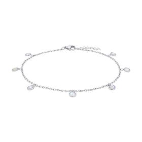 Fußkette aus Edelstahl mit Zirkonia