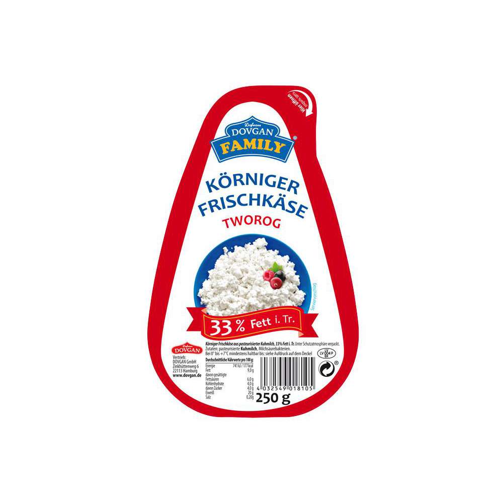 Körniger Frischkäse Tworog von Dovgan Family ⮞ Globus Körniger Frischkäse Tworog von Dovgan Family ⮞ Globus