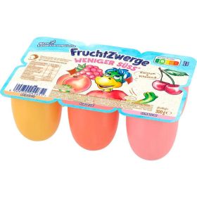 Fruchtquark weniger süß, Pfirsich/Kirsche/Himbeere