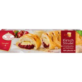 Kirschstrudel mit Vanillepudding, tiefgekühlt