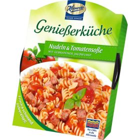 Nudeln & Tomatensoße Genießerküche mit Jagdwurst