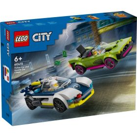 LEGO City 60415 Verfolgungsjagd mit Polizeiauto und Muscle Car, Auto-Spielzeug