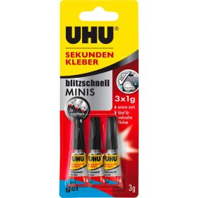 Sekundenkleber blitzschnell, MINIS Gel 3x1g