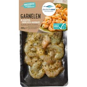 Garnelen in Kräuter-Knoblauch Ölmarinade