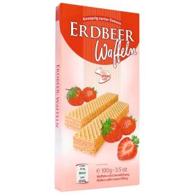 Waffeln mit Cremefüllung, Erdbeere