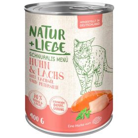 Link zu  Katzen-Nassfutter Schnurrlis Menü, Huhn/Lachs/Lachsöl/Petersilie