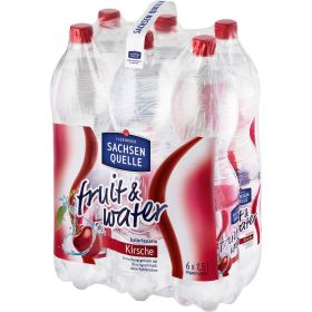 Mineralwasser fruit & water, Kirsch-Geschmack, naturell (6x 1,500 Liter)