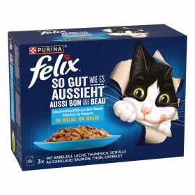 Katzen-Nassfutter Felix, So gut wie es aussieht, Fischvielfalt in Gelee
