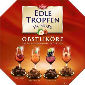 Pralinen Edle Tropfen in Nuss: Obstlikör