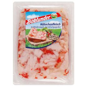 Hähnchenfleisch in Rinderaspik mit Kirschpaprika