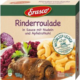 Rinderroulade in Sauce mit Nudeln & Apfelrotkohl